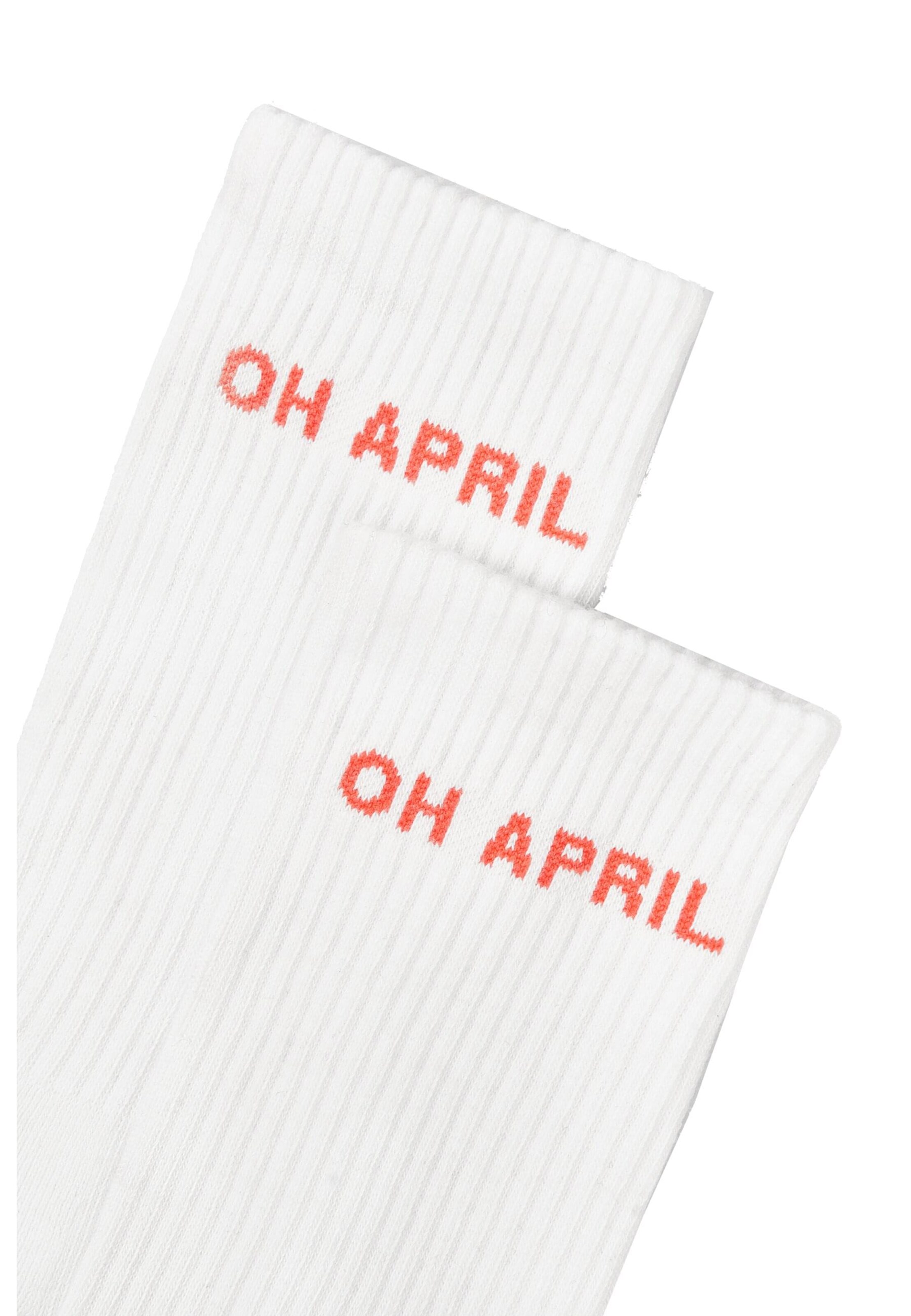 Chaussettes OH APRIL en blanc : devant