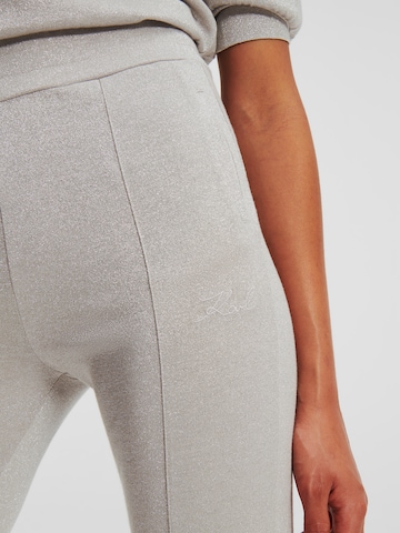 Karl Lagerfeld Slimfit Broek ' Fashion Lurex Sweatpants ' in Zilver