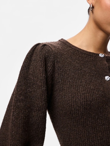 PIECES Knit Cardigan 'PCAnnie' in Brown