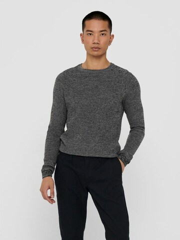 Pull-over Only & Sons en gris : devant