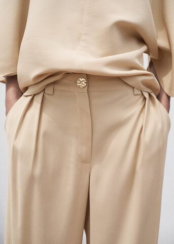 MANGO Wide Leg Bundfaltenhose 'Momo-a' in Beige
