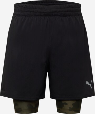 PUMA Regular Workout Pants in Black: front