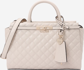 GUESS Käsilaukku 'Idra Girlfriend Satchel' värissä beige: etupuoli