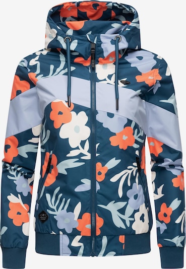 Ragwear Veste fonctionnelle 'Nuggie' en bleu clair / pétrole / orange / blanc, Vue avec produit