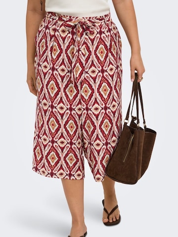 ONLY Carmakoma Loose fit Pleat-Front Pants 'CARMIKASI' in Red