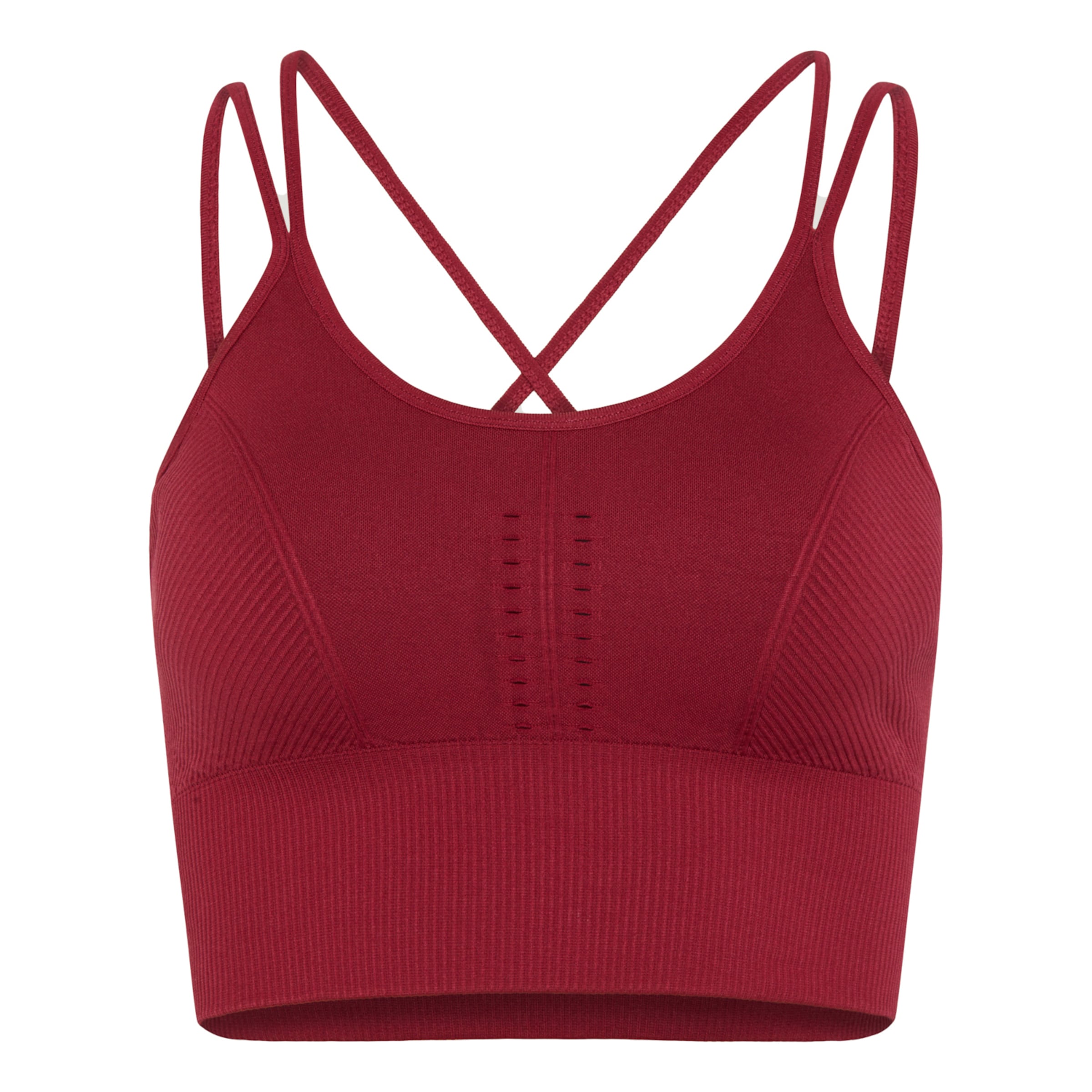 Born Living Yoga Bustier Sport-BH 'India' in Rot: Vorderseite