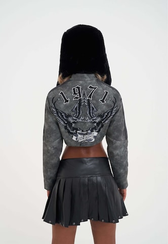 Ed Hardy Átmeneti dzseki '1971 Eagle' - szürke: elől