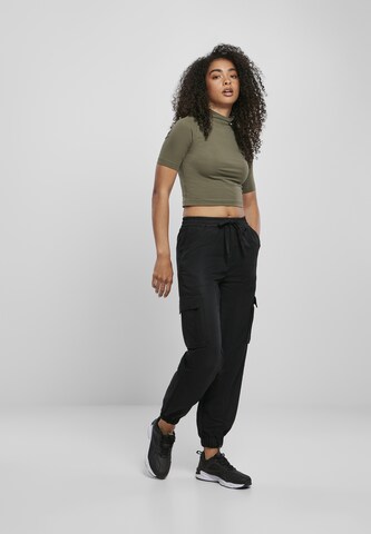 Urban Classics Tapered Cargo Pants in Black