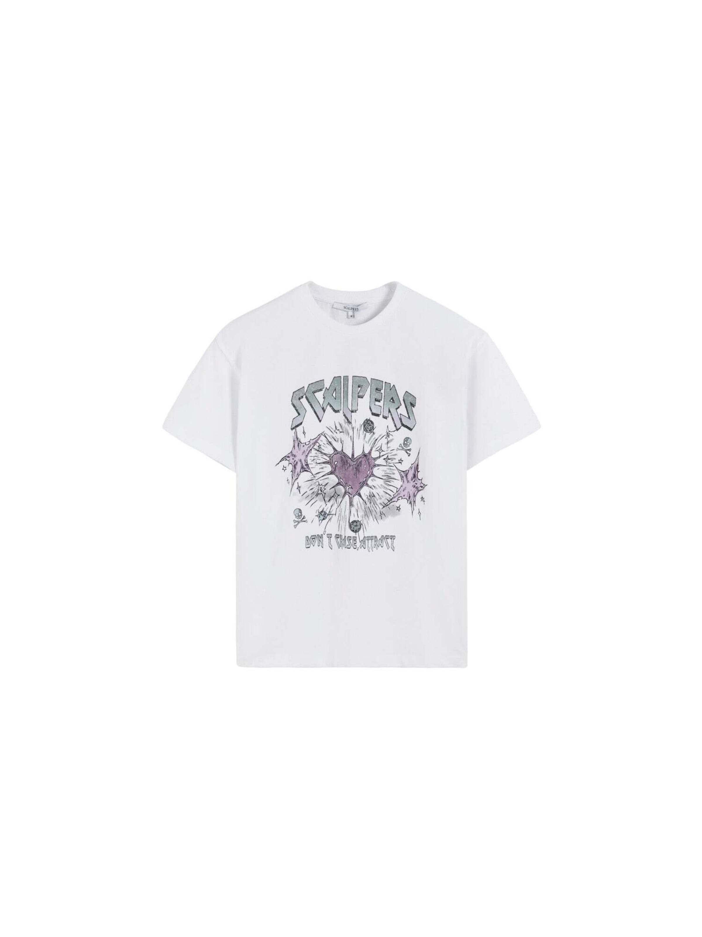 Scalpers Shirt 'Kiss' in White: front