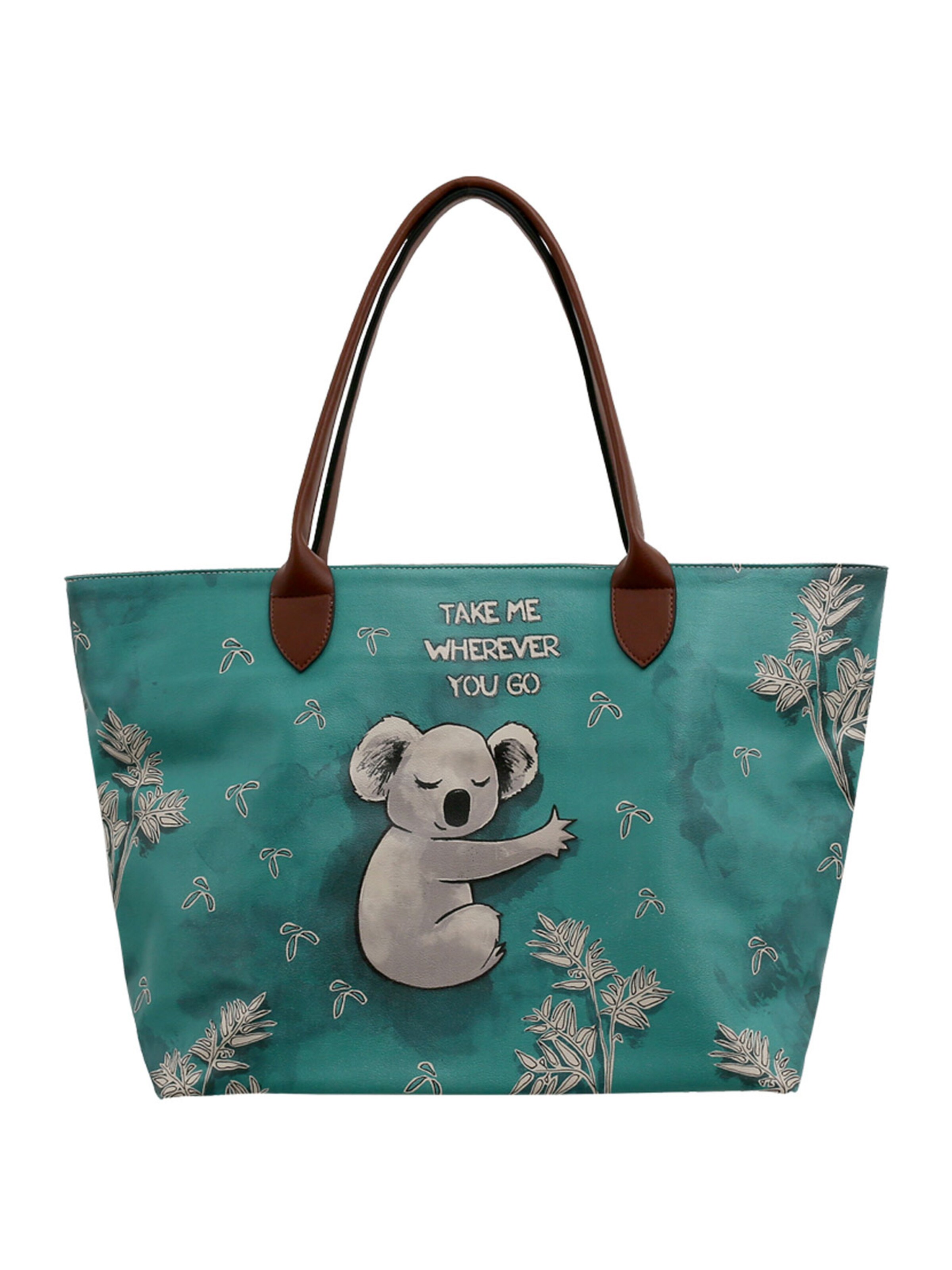 DOGO Shopper 'DOGO  Koala Hug'‌‌‌‌‌‌‌ in Grün: Vorderseite