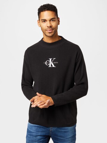 Pull-over Calvin Klein Jeans en noir : devant