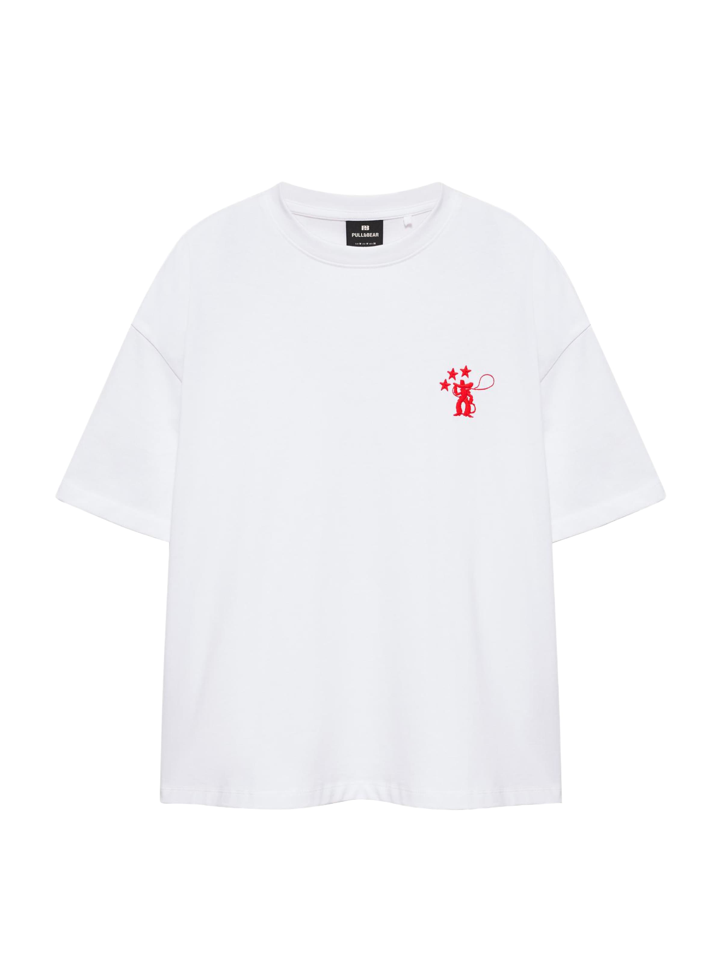 Pull&Bear Majica 'YEHA WORKER MAYO 26' | bela barva: sprednja stran