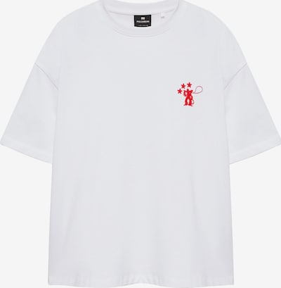 Pull&Bear Majica 'YEHA WORKER MAYO 26' veličine XS u crvena / bijela, Pregled proizvoda