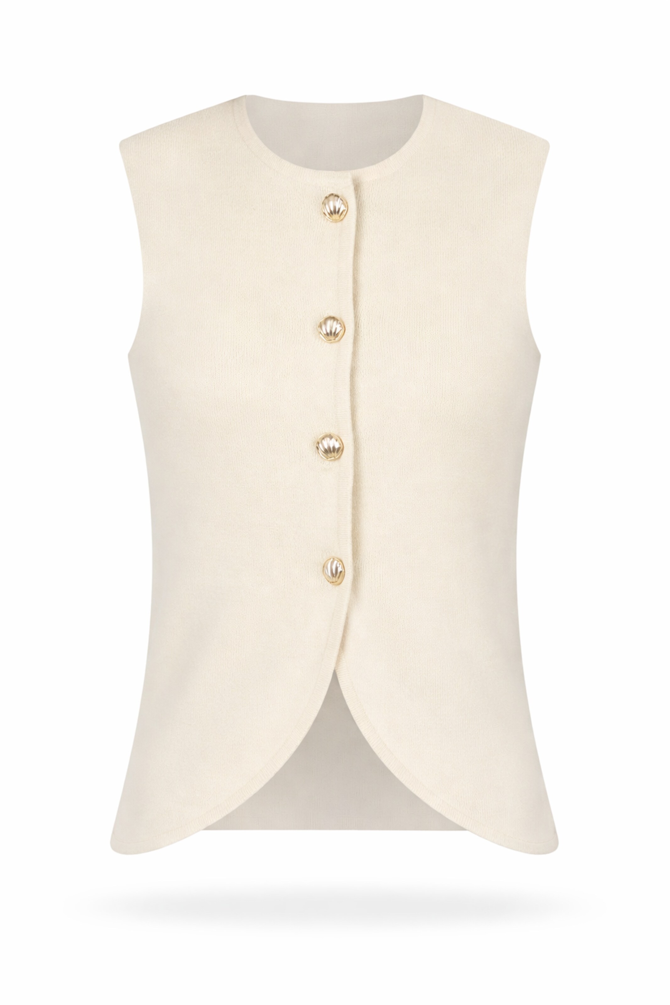 BRAVE SOUL Gebreide bodywarmer in Beige: voorkant