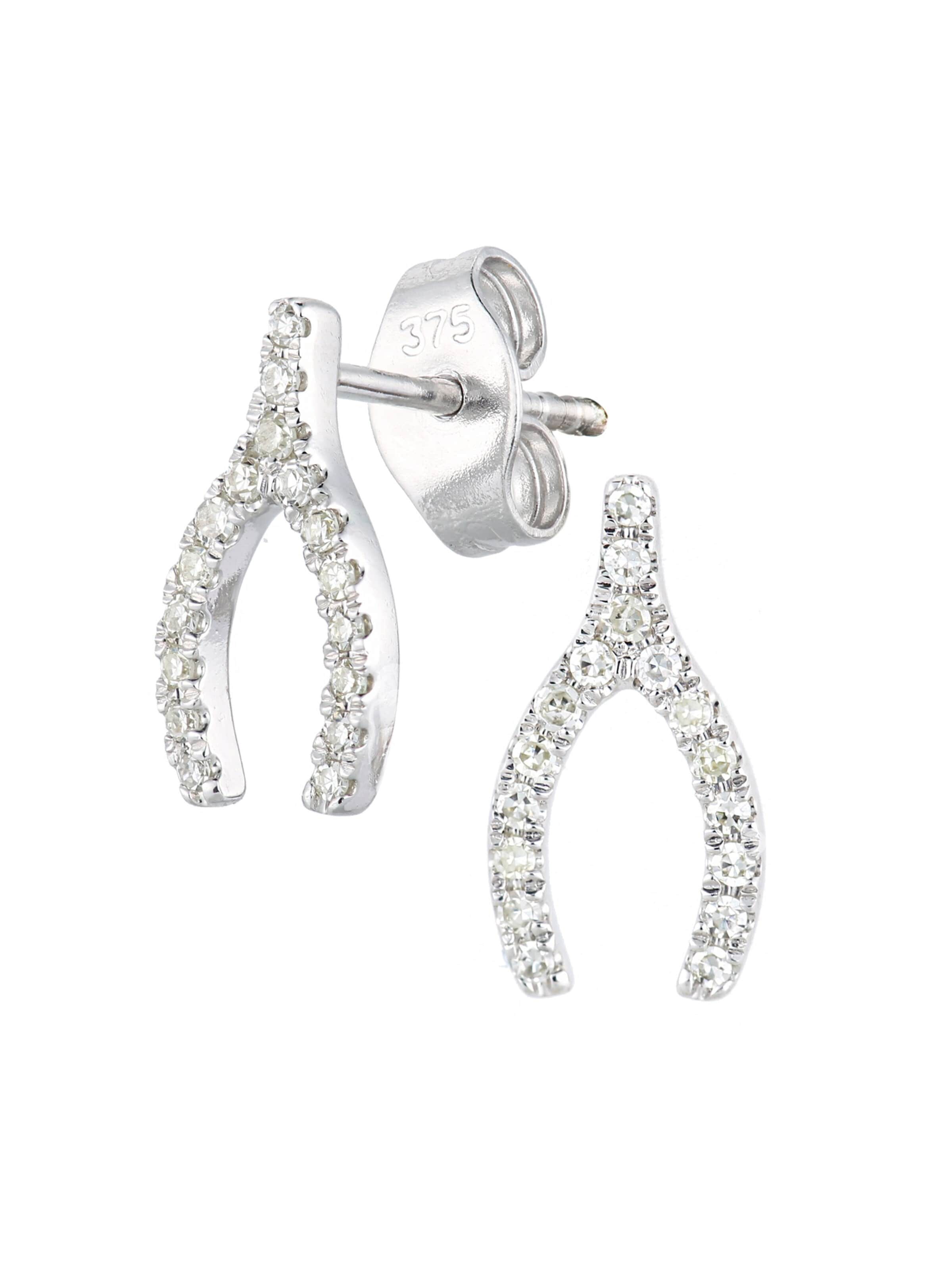 DIAMANT LETERNEL Earrings 'Ohrringe aus 375 Weißgold mit 0.1 Karat Diamant' in One size in Silver, Item view