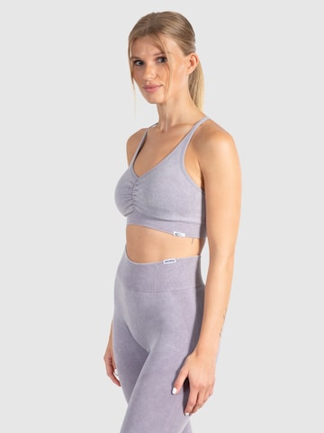 Smilodox Bralette Sports Bra 'Batik Scrunch' in Grey