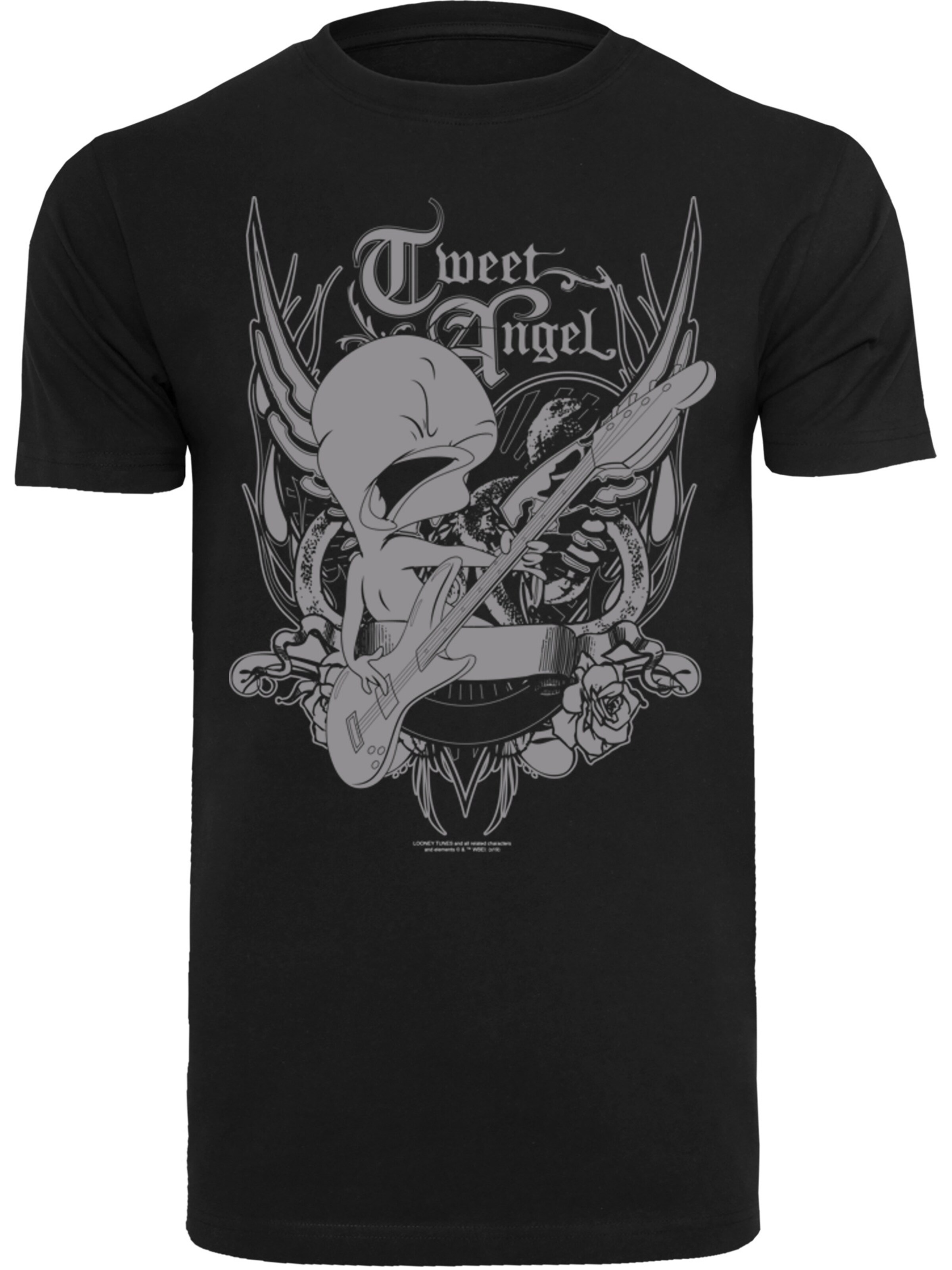 F4NT4STIC Shirt ' Looney Tunes Tweety Pie Rock' in Black: front