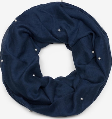 styleBREAKER Schlauchschal 'Loop Schal mit Perlen Applikation' in Blau: Vorderseite