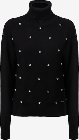 Influencer Pullover in Schwarz: Vorderseite