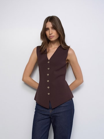 Salsa Jeans Vest in Brown: front