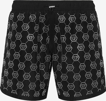 Philipp Plein - Calções de banho em preto: frente