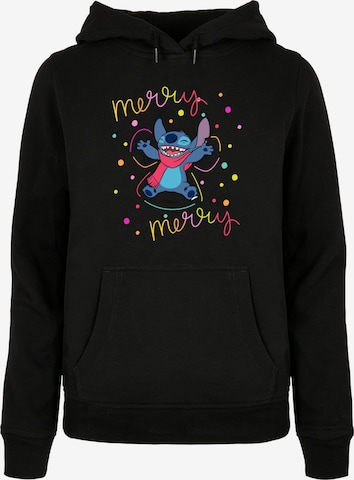 ABSOLUTE CULT Sweatshirt 'Lilo And Stitch - Merry Rainbow' in Schwarz: predná strana