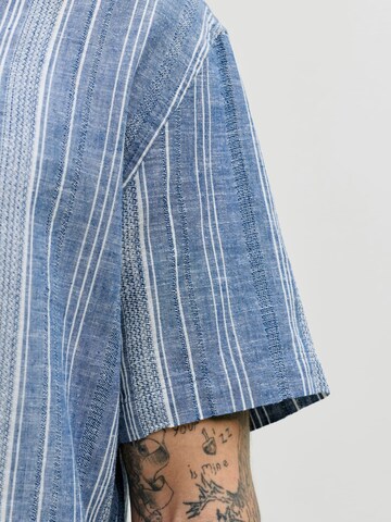 JACK & JONES Comfort fit Button Up Shirt 'Blusummer' in Blue