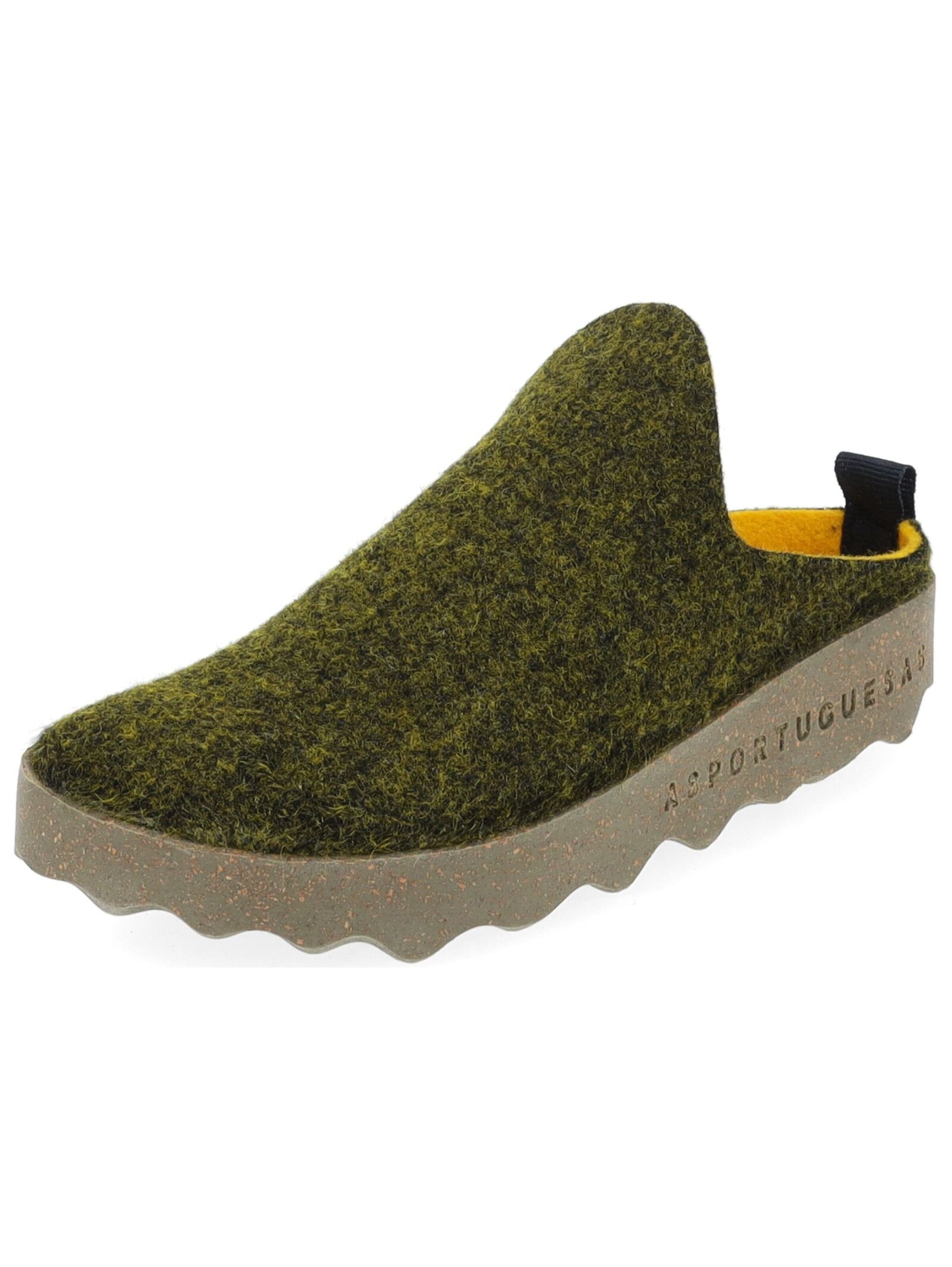Asportuguesas Hausschuh in dunkelgrün, Produktansicht