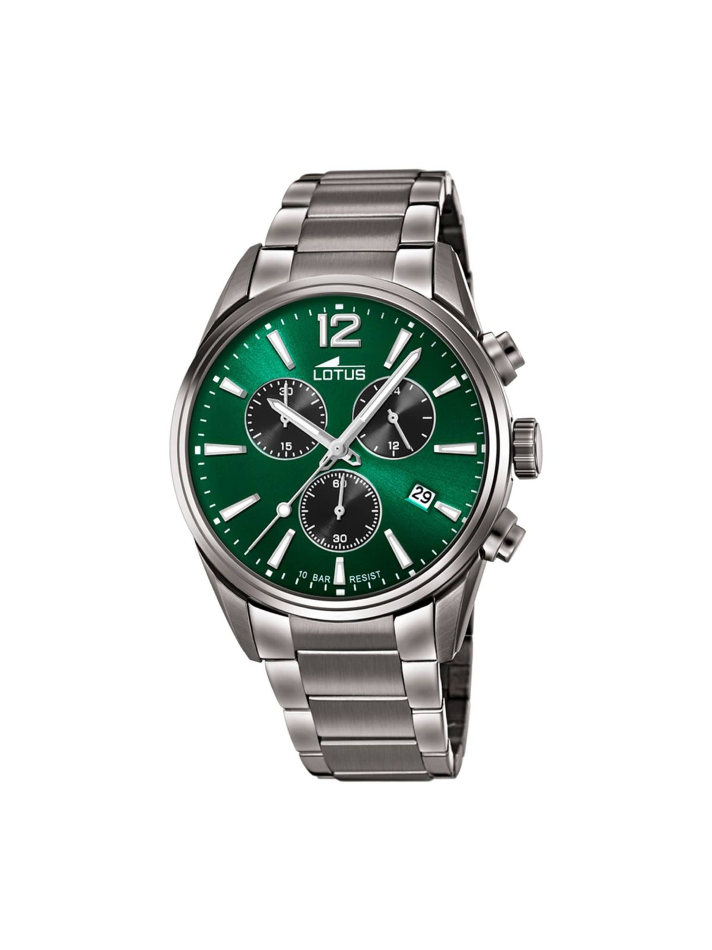 Lotus Analog Watch in Green: front