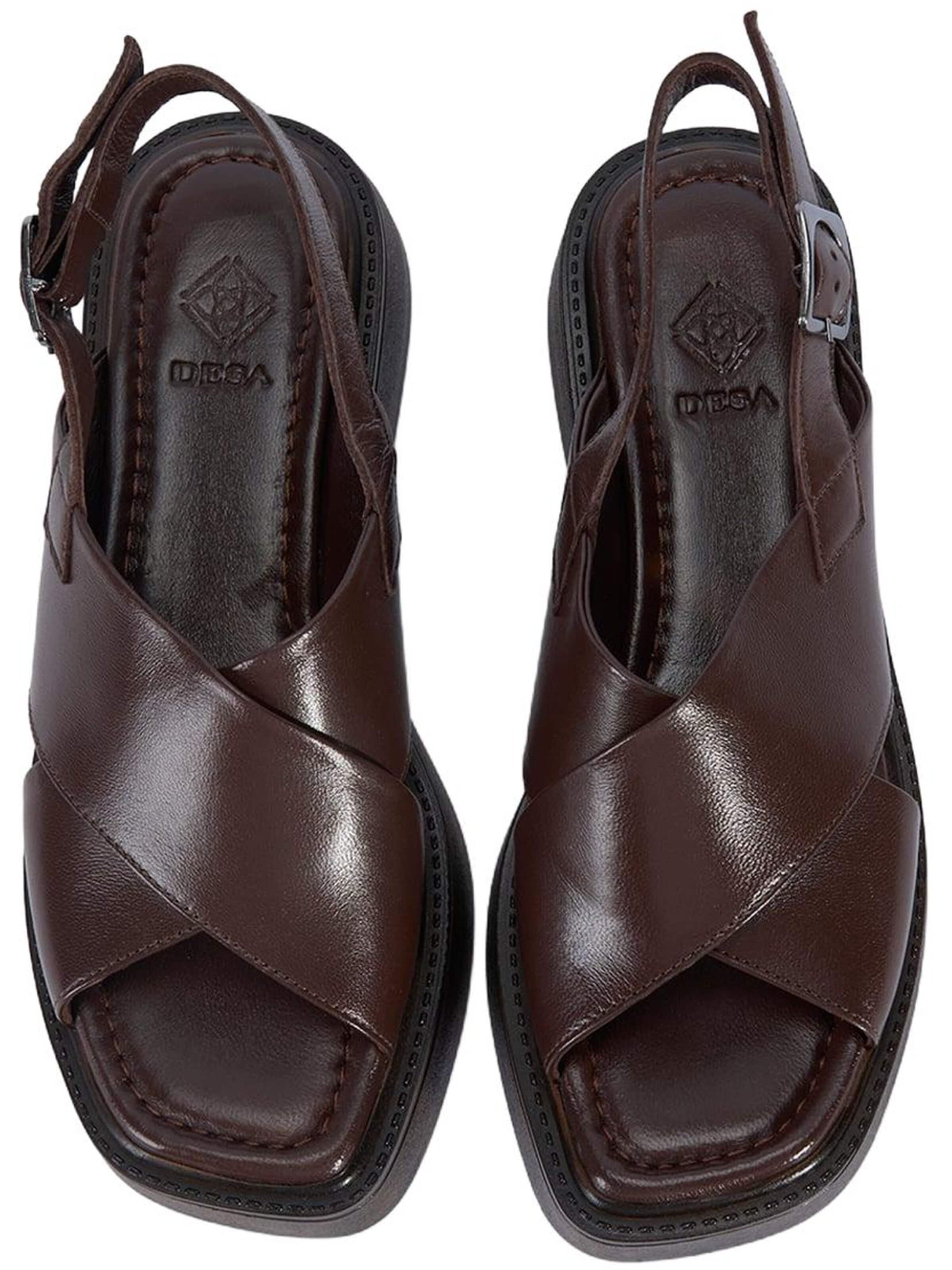 Sandales à lanières 'Keilsandalen' Desa en marron