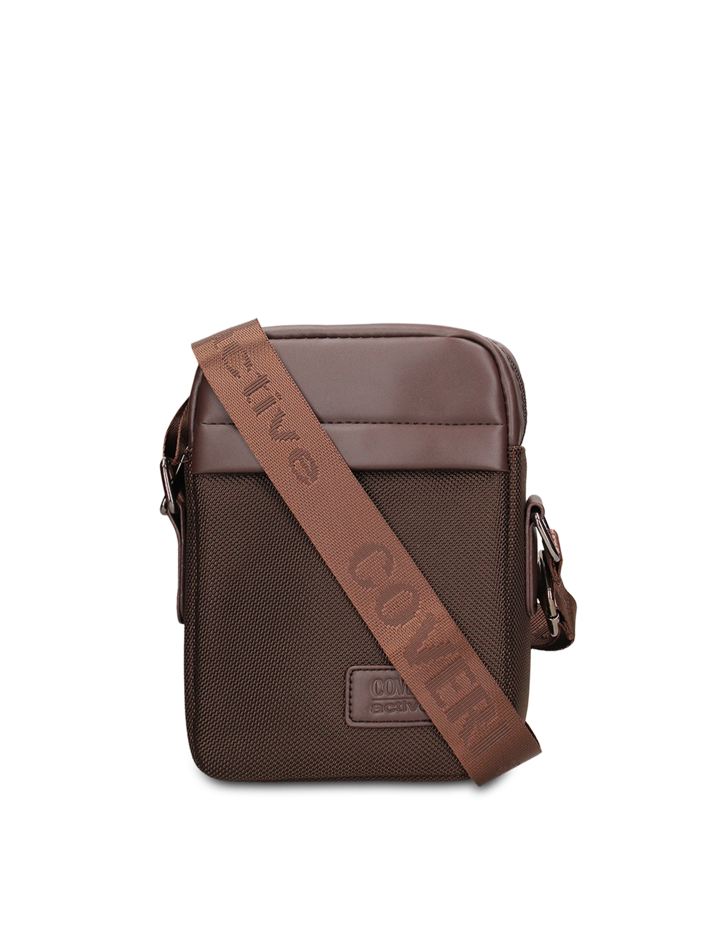 Borsa a tracolla 'Borsa a Tracolla Uomo Vegan Leather con Zip' di Coveri Collection in marrone