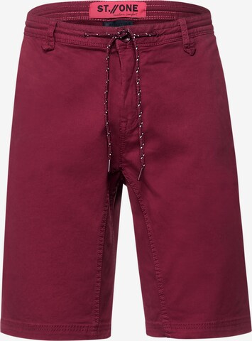 Street One MEN Loose fit Pants in Red: front