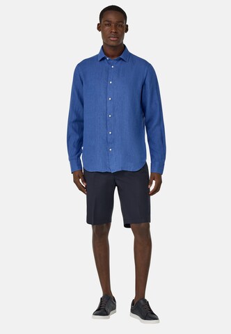 Regular Pantalon à plis Boggi Milano en bleu