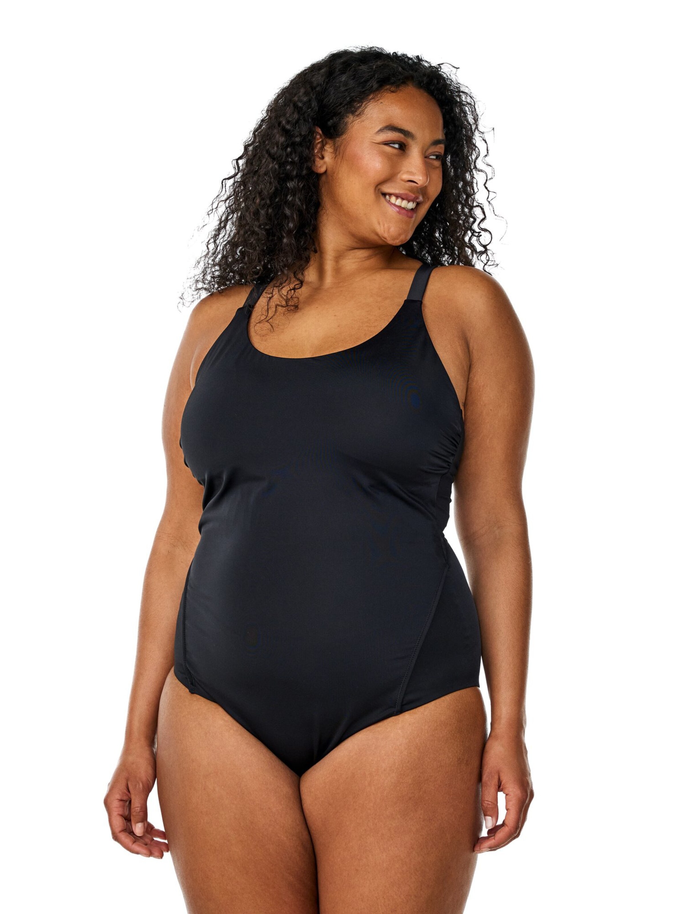 Swim by Zizzi Bandeau Swimsuit 'Smilla' in Black: front