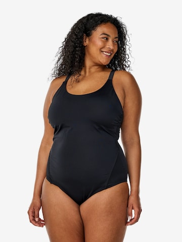 Swim by ZizziBandeau Jednodijelni kupaći kostim 'Smilla' - crna boja: prednji dio