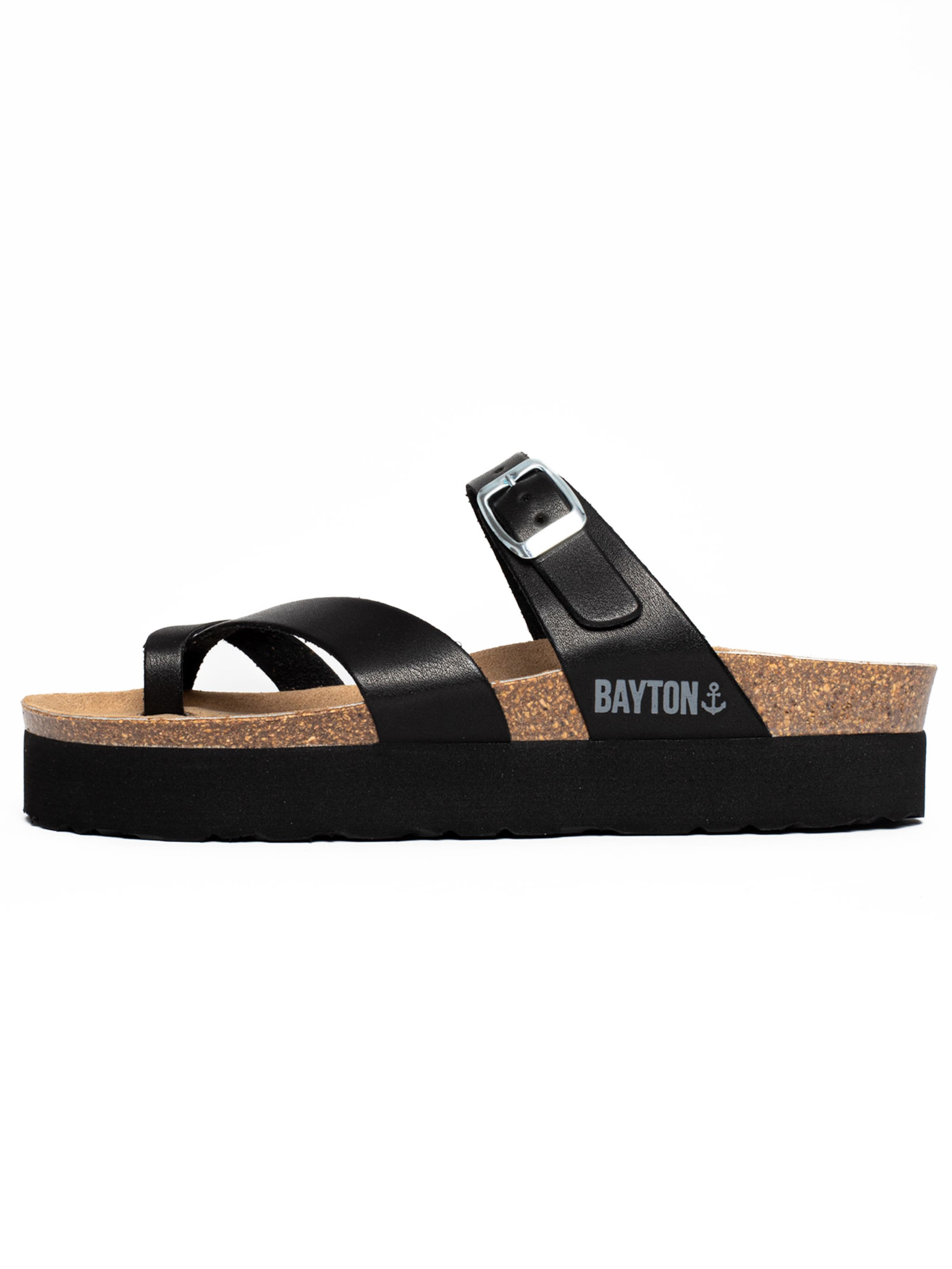 Bayton - Sandalias de dedo 'Andromac' en negro: frente