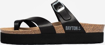 Bayton - Sandalias de dedo 'Andromac' en negro: frente