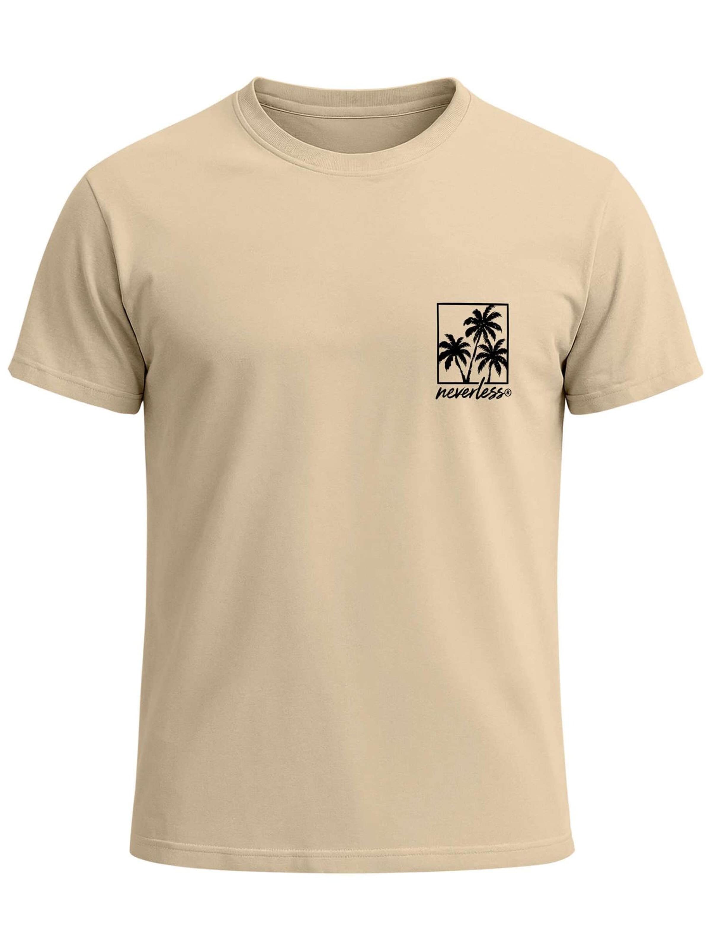 Neverless Shirt 'Logo Palmen' in Beige: front