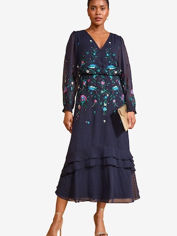 love & roses Jurk in Blauw: voorkant