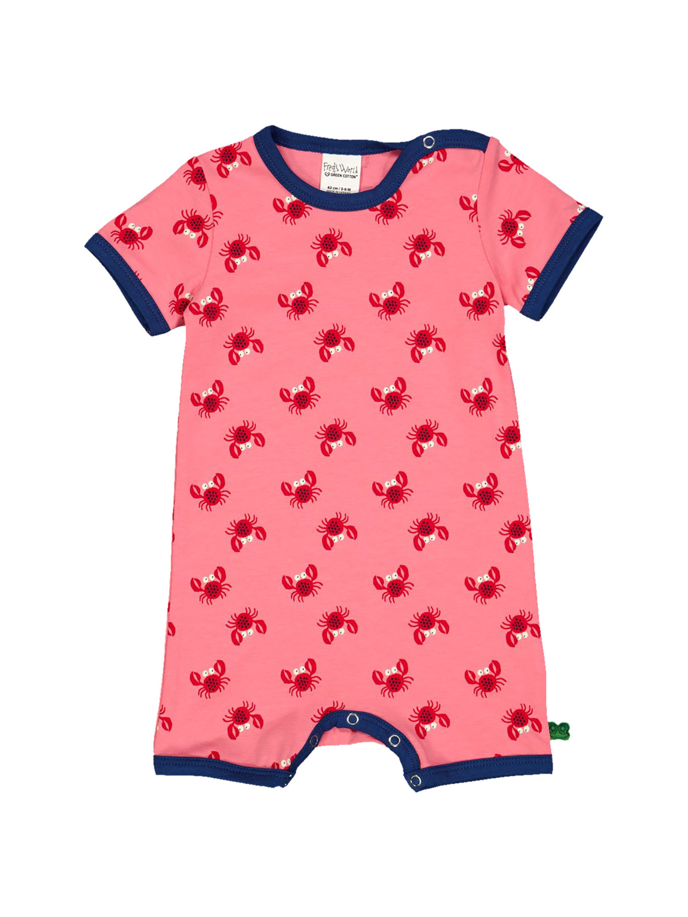 Barboteuse / body Fred's World by GREEN COTTON en rose : devant