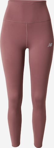 Skinny Pantalon de sport 'Essentials Harmony' new balance en marron : devant