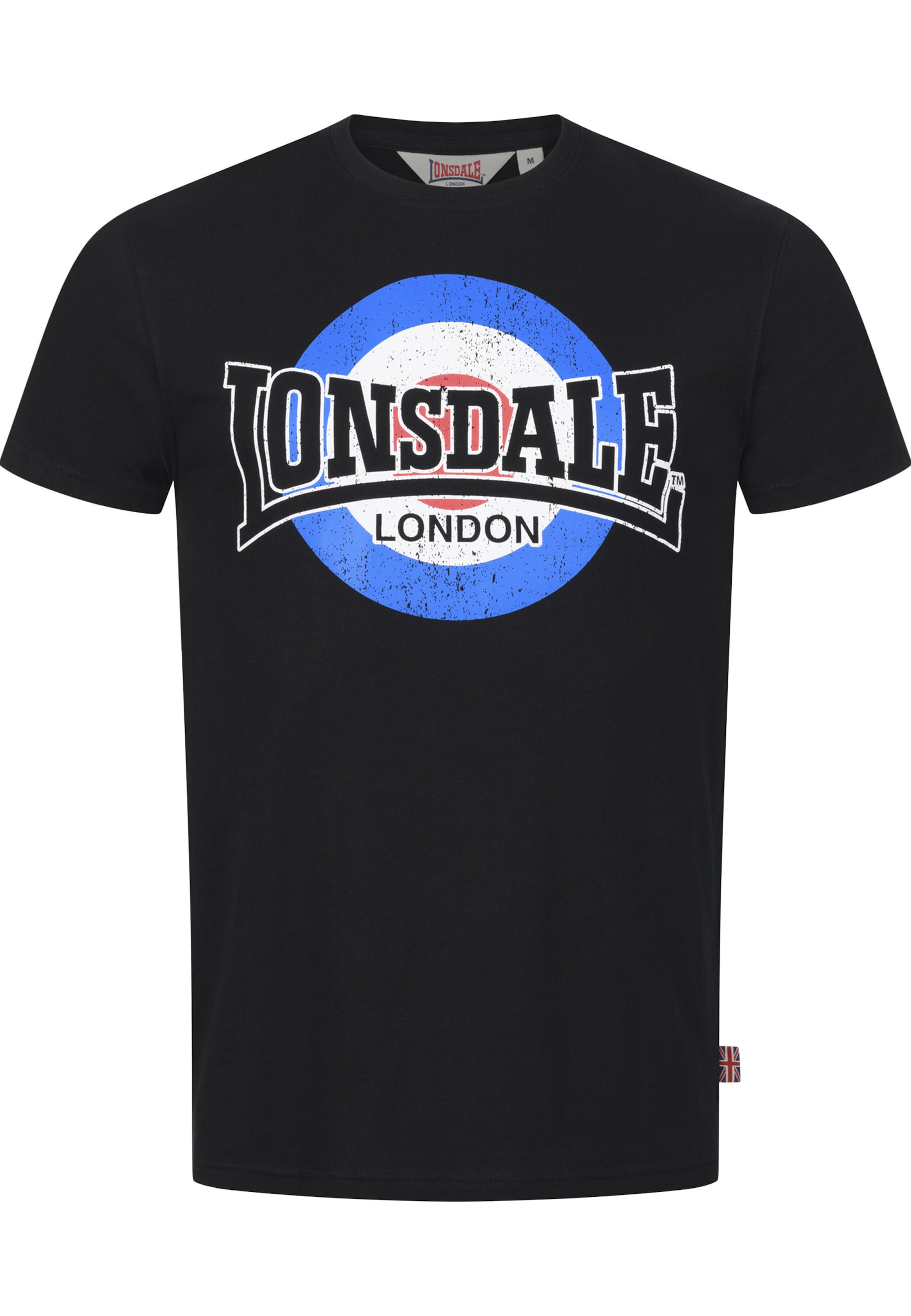 LONSDALE Majica 'Huyton' | črna barva: sprednja stran