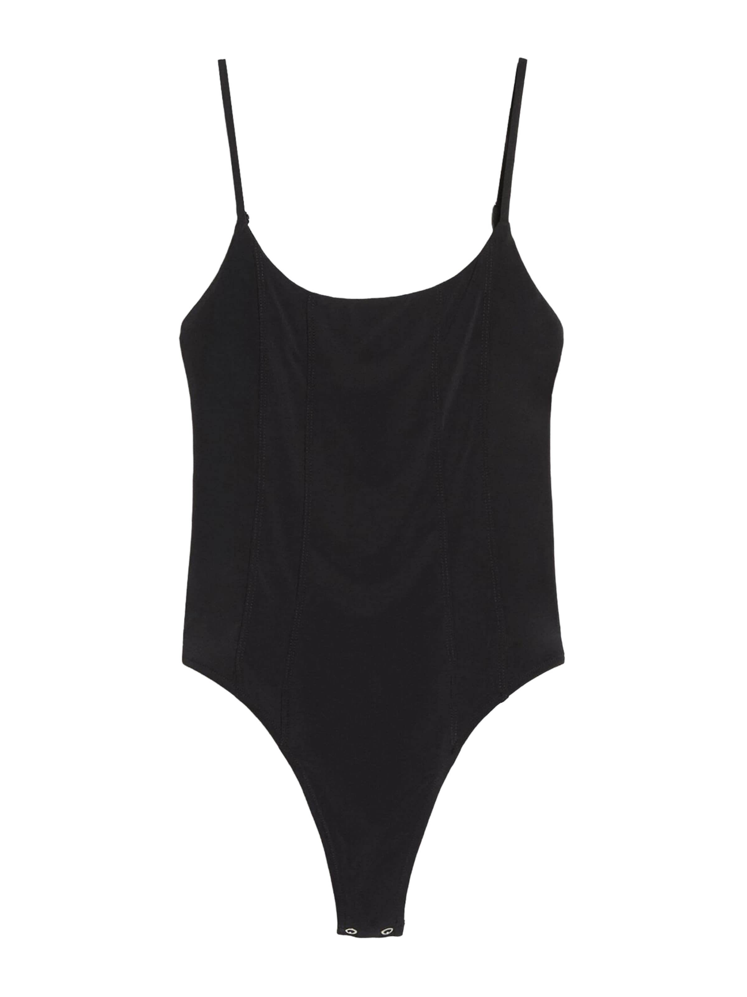 Bershka Rövid body - fekete: elől