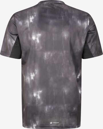 ADIDAS SPORTSWEAR Performance Shirt 'Aeroready Workout Chalk Print' in Black