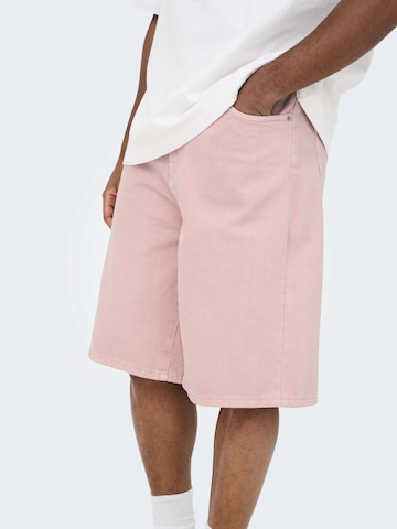Only & Sons Loosefit Jeans 'ONSCARL' in Roze