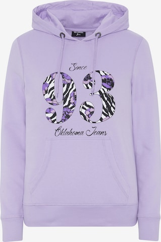 Oklahoma Jeans Sweatshirt ' mit gemustertem Motiv ' in Purple: front