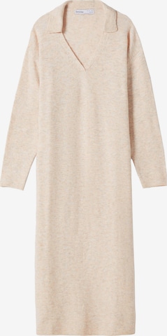 Bershka Gebreide jurk in Beige: voorkant