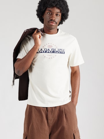 T-Shirt 'SANDER' NAPAPIJRI en beige : devant