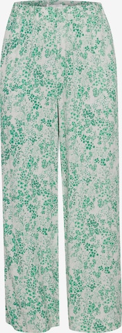 ICHI Wide leg Broek 'IHMARRAKECH' in Groen: voorkant