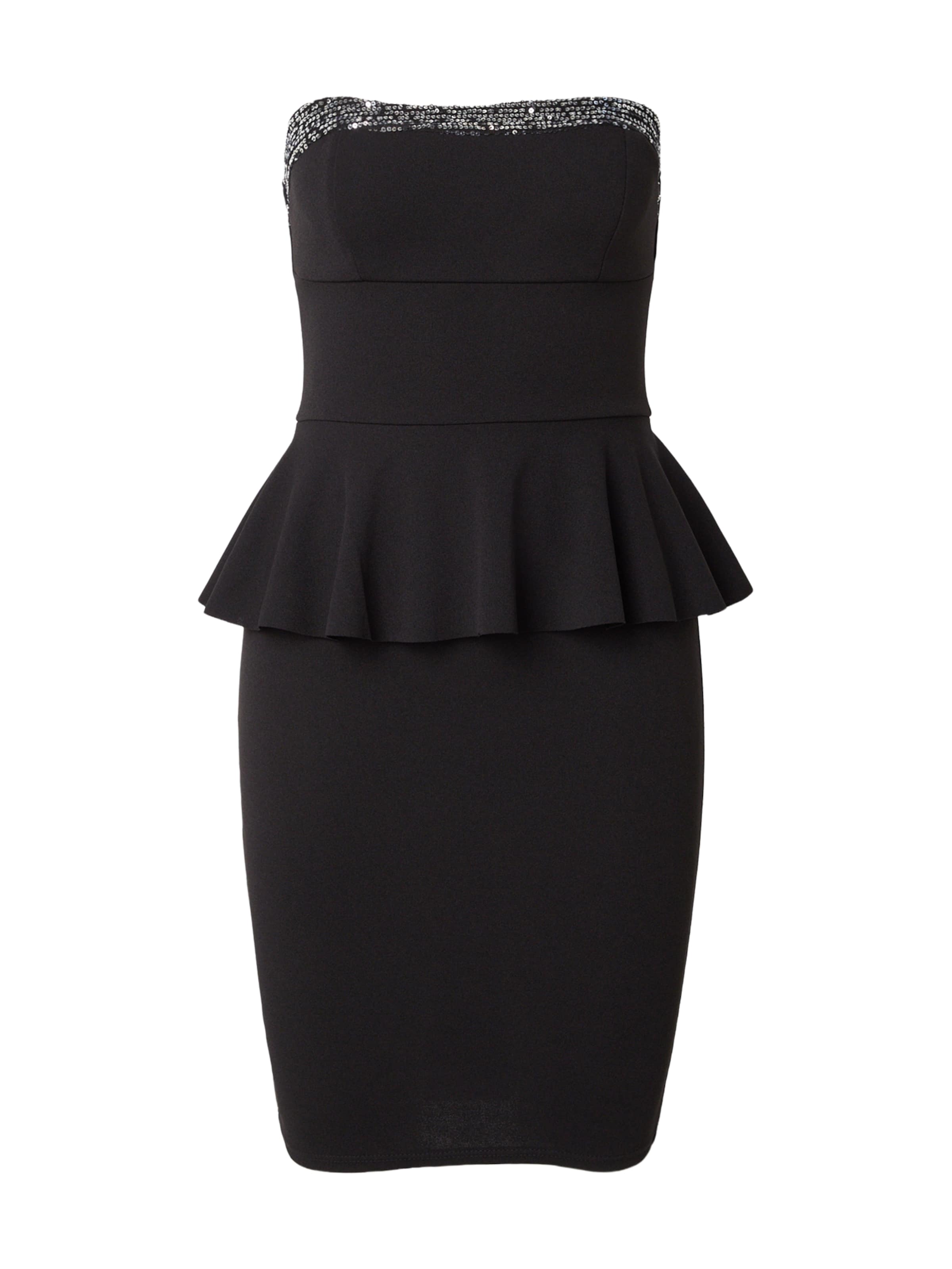 WAL G. - Vestido de gala 'TIRINA PEPLUM' en negro: frente